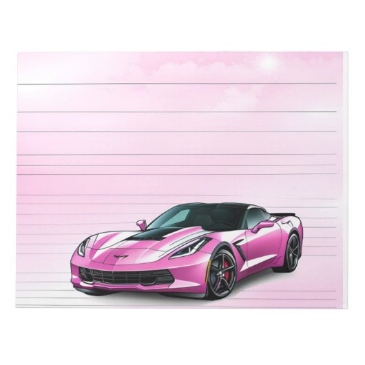 Bloc-notes Corvette rose (Devant)