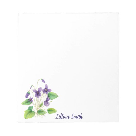 Bloc-notes couleur Aquarelle violette sauvage (Devant)