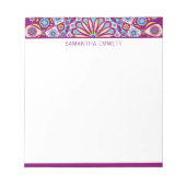 Bloc-notes couleur mandala violet monogramme (Devant)