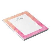 Bloc-notes couleur orange rose personnalisé (Incliné)