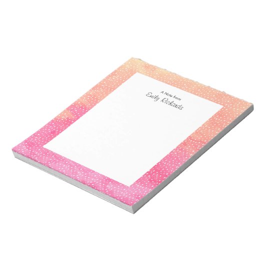 Bloc-notes couleur orange rose personnalisé (Tourné)