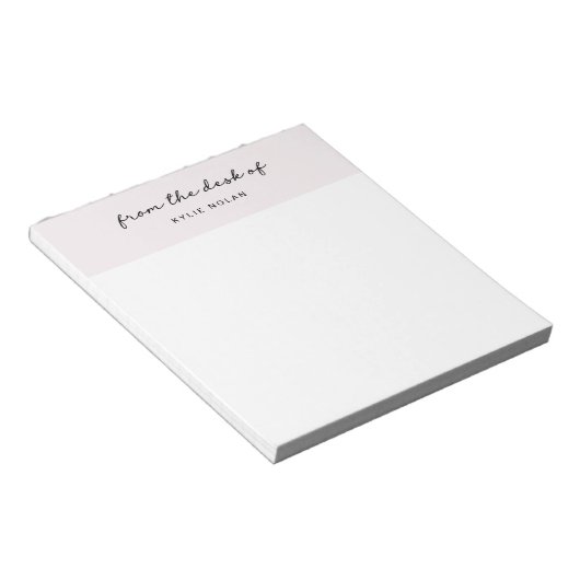 Bloc-notes couleur perle avec monogramme écriture (Incliné)