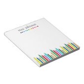 Bloc-notes crayon arc-en-ciel enseignant personnal (Incliné)