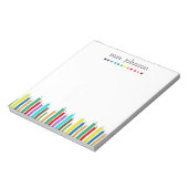 Bloc-notes crayon arc-en-ciel enseignant personnal (Tourné)