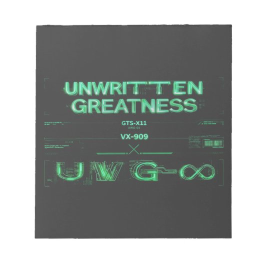 Bloc-notes cyberpunk "Grandeur non écrite" (Devant)