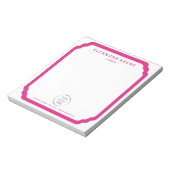 Bloc-notes d'affaires avec logo rose gras, nom et (Tourné)