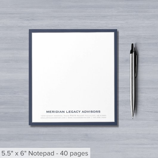 Bloc-notes d'affaires bleu et gris de la marine