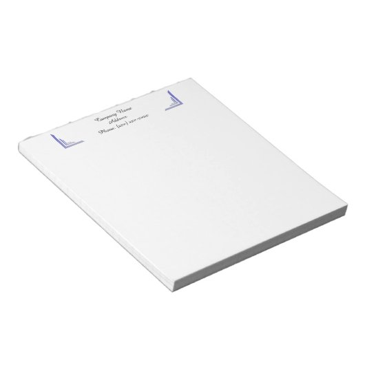 Bloc-notes d'affaires personnalisé, bleu clair (Incliné)