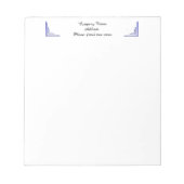 Bloc-notes d'affaires personnalisé, bleu clair (Devant)