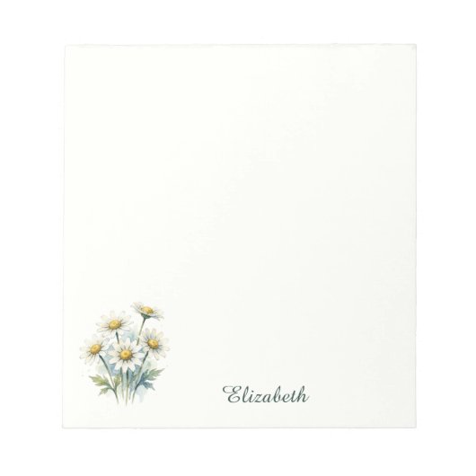 Bloc-notes Daisy nom personnalisé (Devant)