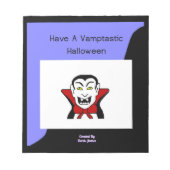 Bloc-notes d'alloween Vamptastique (14 cm x 15,2 c (Devant)