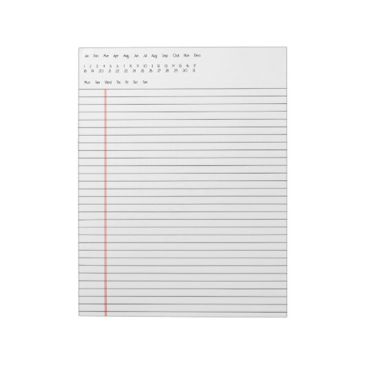 Bloc-notes daté (Tourné)