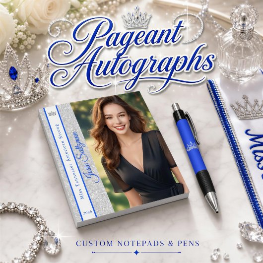 Bloc-notes d'autographe à ruban pailleté argent