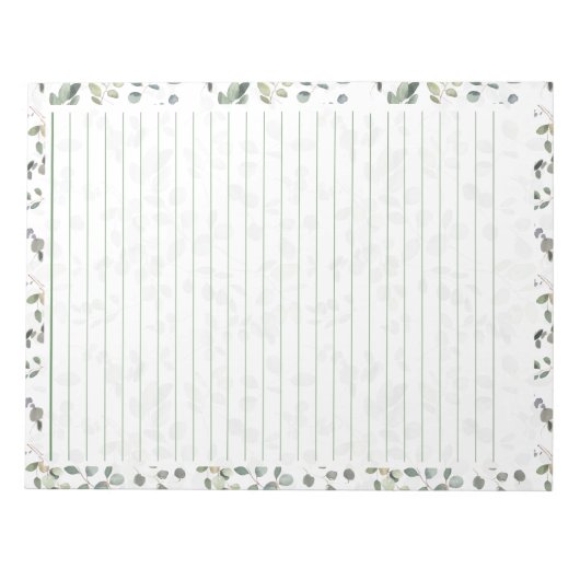 Bloc-Notes De 40 Pages Avec Aquarelle Eucalyptus (Devant)