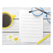 Bloc-notes de 40 pages Charmant Bureau avec Café e (Devant)