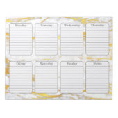 Bloc-notes de 40 pages Gold Marble Weekly Planner (Devant)