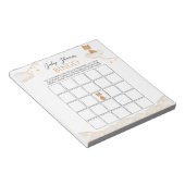 Bloc-notes de Baby shower de bingo Orange Cute Fox (Incliné)