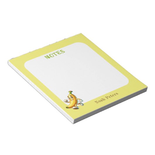 Bloc-notes de banane jaune mignon (Incliné)