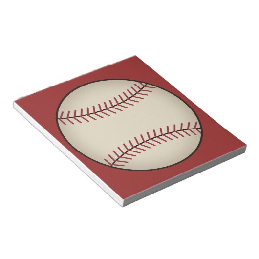 Bloc-notes de baseball rouge (Incliné)