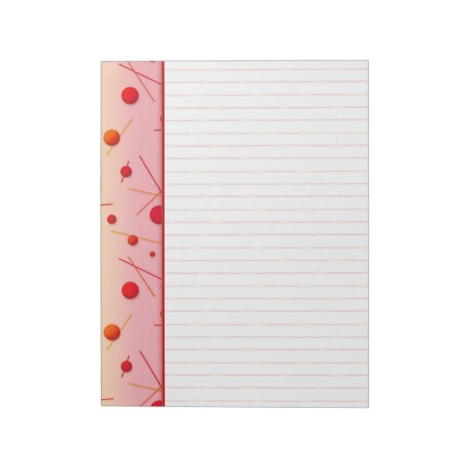 Bloc-notes de bordure Lt PInk avec points et ligne (Tourné)