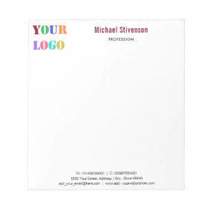 Bloc-notes de bureau avec texte de logo d'entrepri