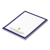 Bloc-notes de bureau élégant avec logo bleu marine (Tourné)
