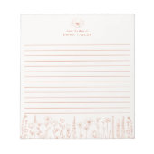 Bloc-notes de bureau en terre cuite à fleurs sauva (Devant)