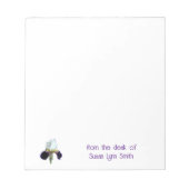 Bloc-notes de bureau Iris violet et blanc (Devant)