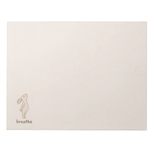 Bloc-notes de bureau Minimal Breathe Bunny