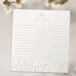 Bloc-notes de bureau personnalisé aux fleurs sauva
