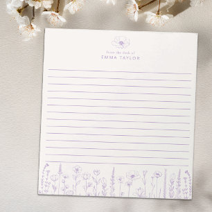 Bloc-notes de bureau personnalisé aux fleurs sauva
