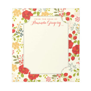 Bloc-notes de bureau personnalisé Floral Jardin An