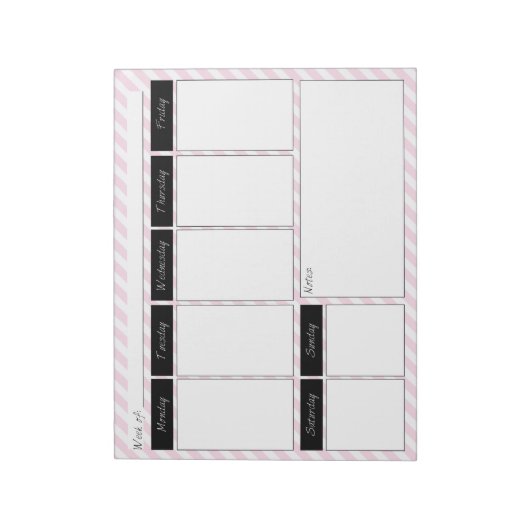 Bloc-notes de calendrier hebdomadaire à rayures ro (Tourné)