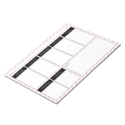 Bloc-notes de calendrier hebdomadaire à rayures ro (Incliné)