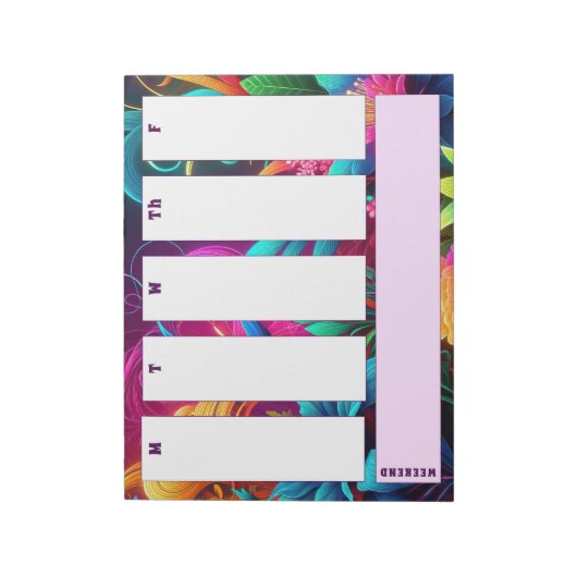 Bloc-notes de calendrier hebdomadaire tropical dyn (Tourné)