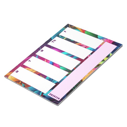 Bloc-notes de calendrier hebdomadaire tropical dyn (Incliné)