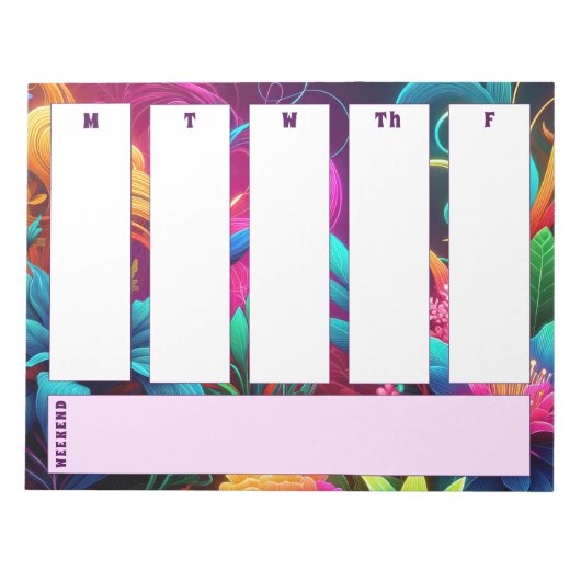 Bloc-notes de calendrier hebdomadaire tropical dyn (Devant)