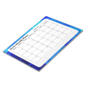 Bloc-notes de calendrier mensuel Abstrait Blue Wat (Incliné)