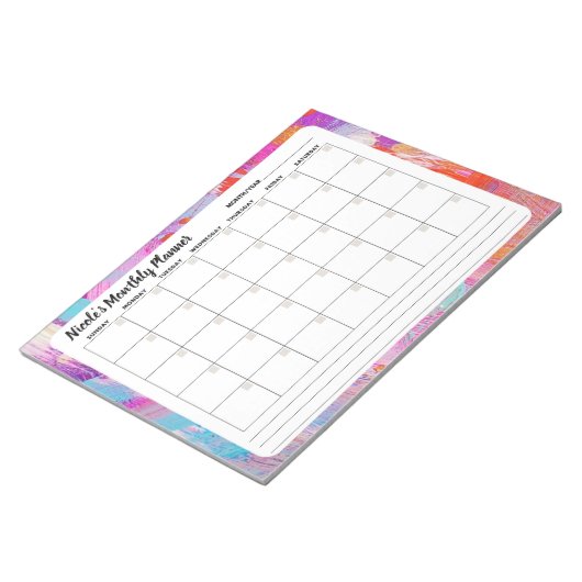 Bloc-notes de calendrier mensuel assez Abstrait (Incliné)