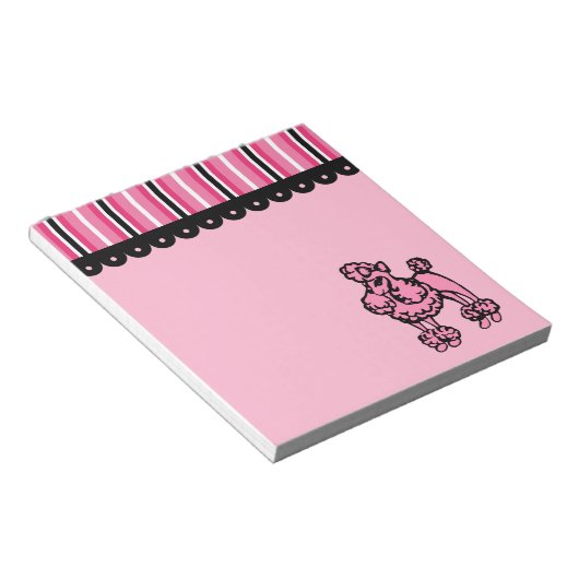 Bloc-notes de caniche rose (Incliné)