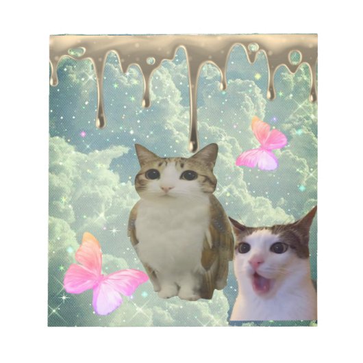 bloc-notes de chat ruisselant d'or (Devant)
