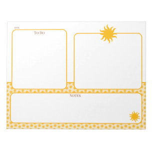 Bloc-notes de choses à faire Gold Sunburst