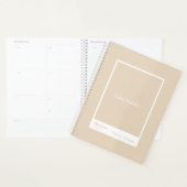 Bloc-notes de citation en kaki/beige doux | Entièr (Devant avec enveloppe)