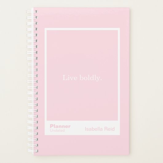 Bloc-notes de citation rose pâle | Entièrement per (Devant)