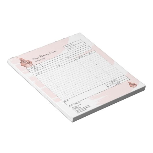 Bloc-notes de commande de facture de boulangerie d (Incliné)