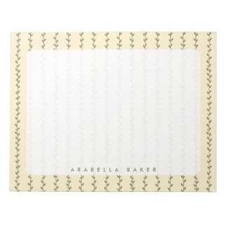 Bloc-notes de conception de verdure florale minima