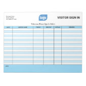 Bloc-notes de connexion pour invités et visiteurs (Devant)