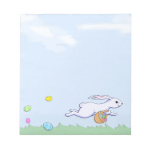 Bloc-notes de course de lapin de Pâques