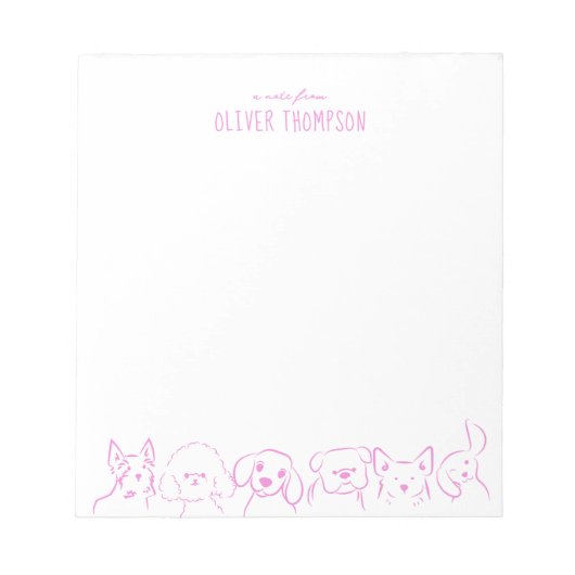 Bloc-notes de croquis d'animal de chien mignon Lil (Devant)
