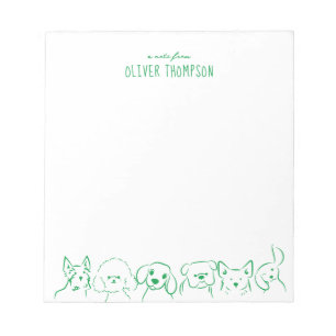 Bloc-notes de croquis d'animal de chien mignon ver